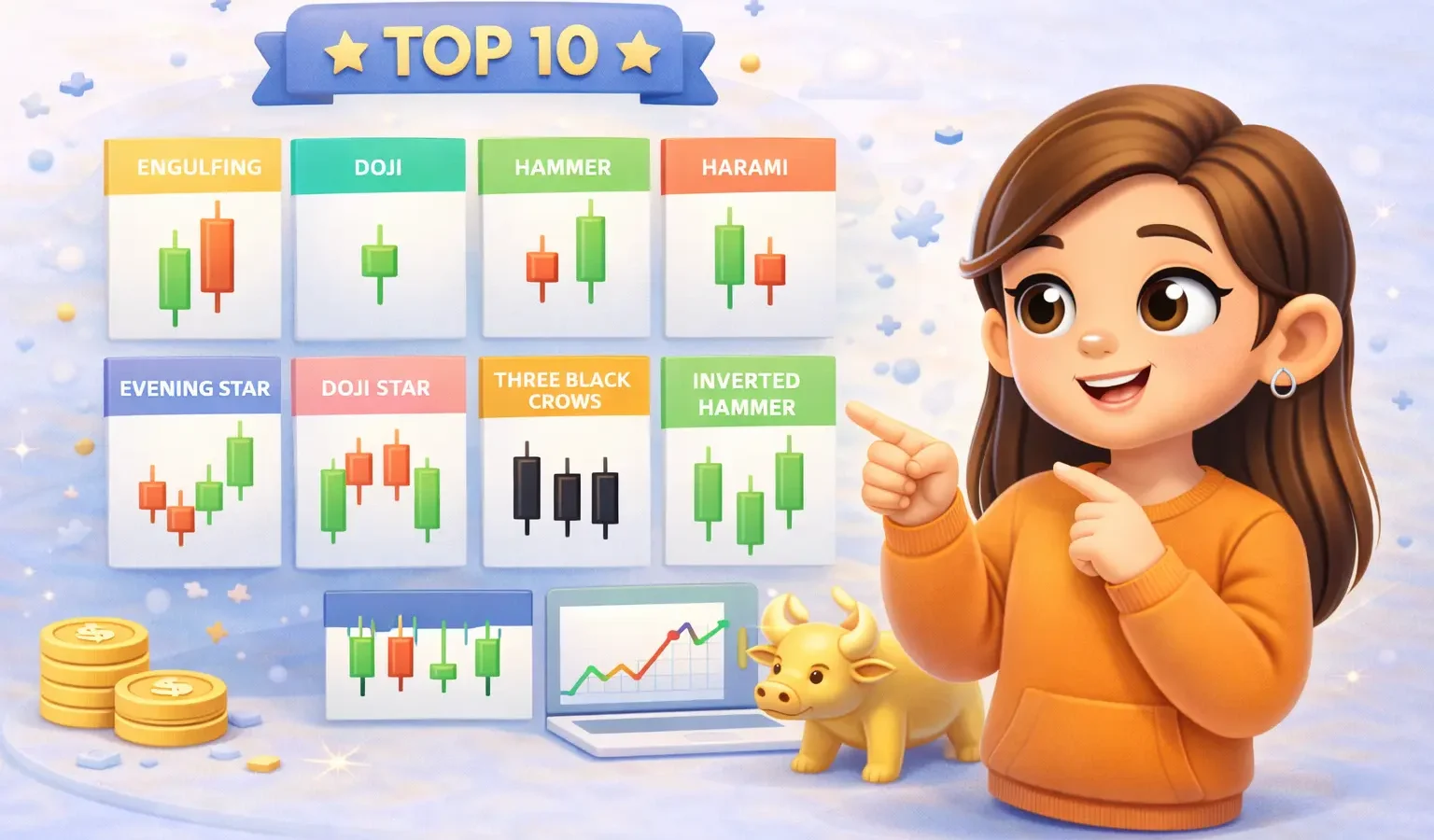 Top 10 Candlestick Patterns Every Beginner Should Know (Simple Guide)
