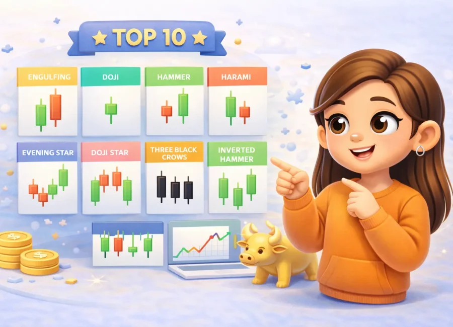 Top 10 Candlestick Patterns Every Beginner Should Know (Simple Guide)