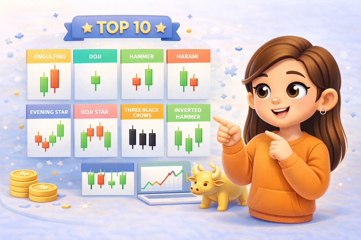 Top 10 Candlestick Patterns Every Beginner Should Know (Simple Guide)